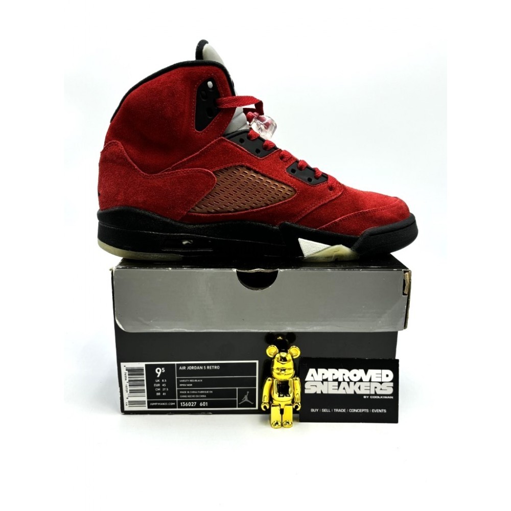 Nike air jordan 5 retro red suede hotsell